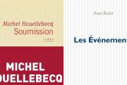 Les couvertures des livres «Soumission», de Michel Houellebecq, et «Les événements», de Jean Rollin.